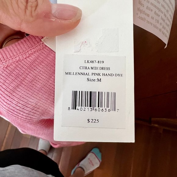 LoveShackFancy Citra Millenial Pink Hand Dye Midi Dress Women's Size Medium M - Picture 6 of 8